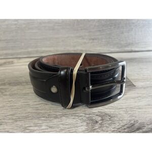 Genuine‎ Leather Italian Style Mens Belt Buckle Brown Size 38